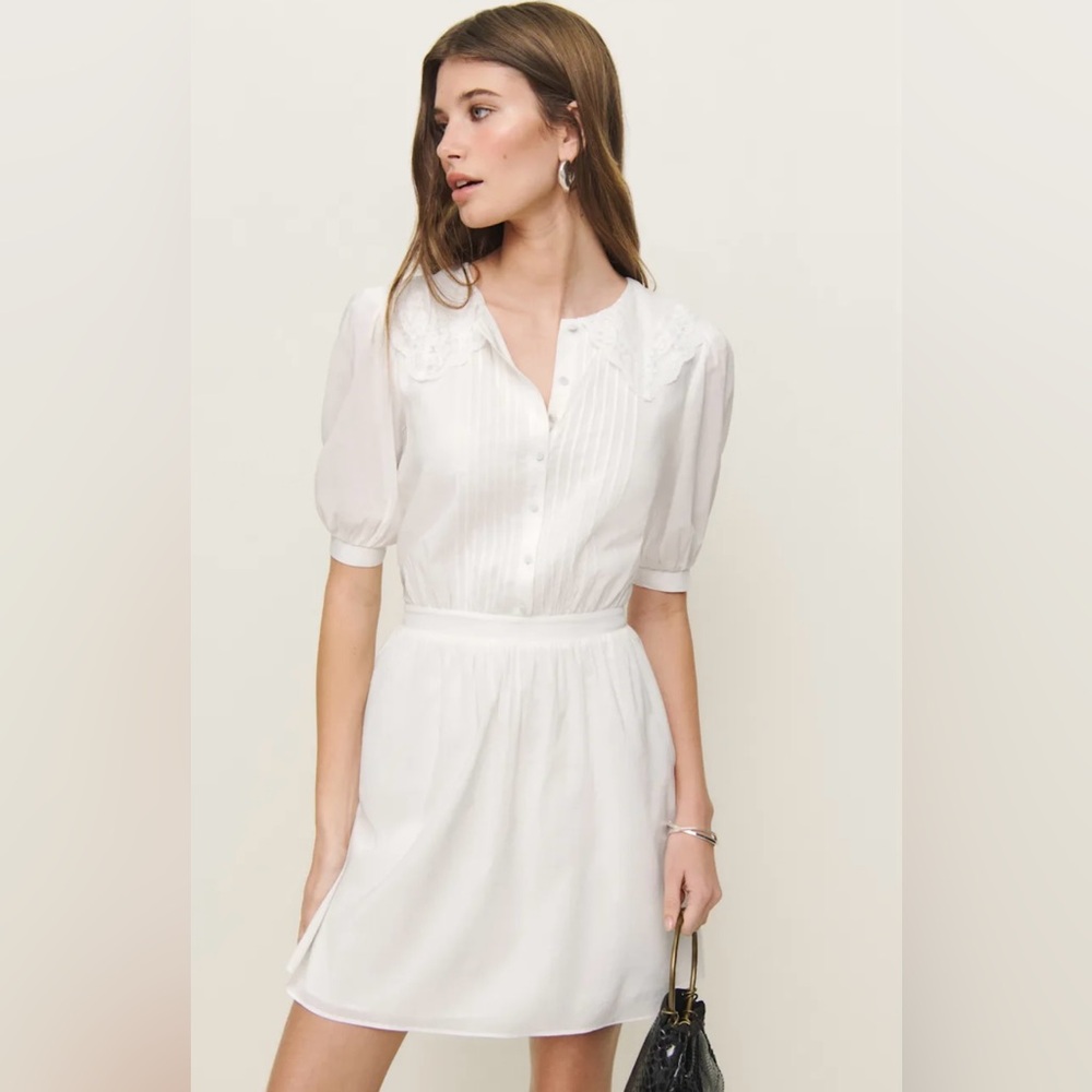 Reformation Kairos Mini Dress in Ivory Size 6